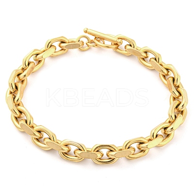 Ion Plating(IP) 304 Stainless Steel Cable Chain Bracelets BJEW-L631-27G-1