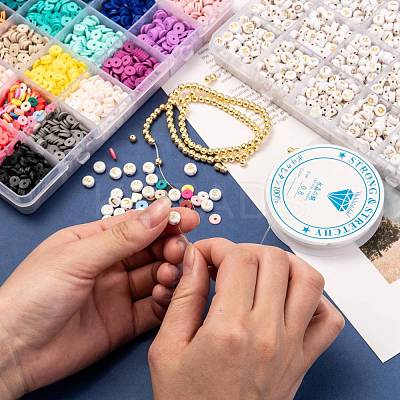 DIY Heishi Bead Style Stretch Bracelets Making Kits DIY-JP0005-86-1