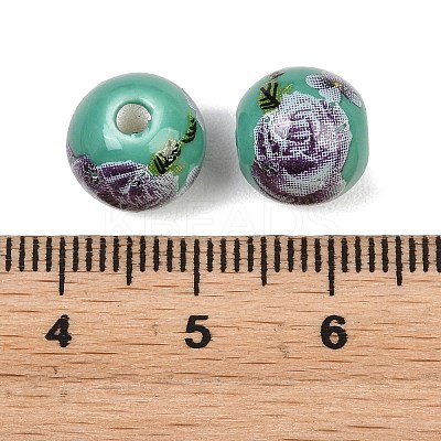 Printed Handmade Porcelain Beads X-PORC-R134-04-1