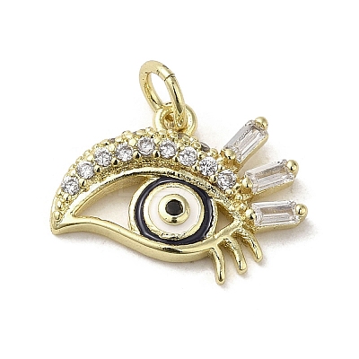 Brass Micro Pave Cubic Zirconia Pendants KK-E092-11G-01-1
