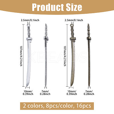 16Pcs 2 Colors Tibetan Style Big Pendants FIND-CA0010-83-1