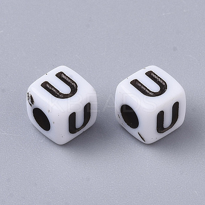 White Opaque Acrylic Beads LS-X-MACR-R869-02U-1
