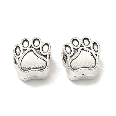 Tibetan Style Zinc Alloy Dog Paw Prints European Beads LS-X-MPDL-R038-008AS-RS-1