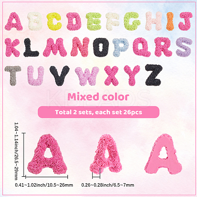 2Bags Opaque Resin 26 Letter Cabochons RESI-SC0006-17-1