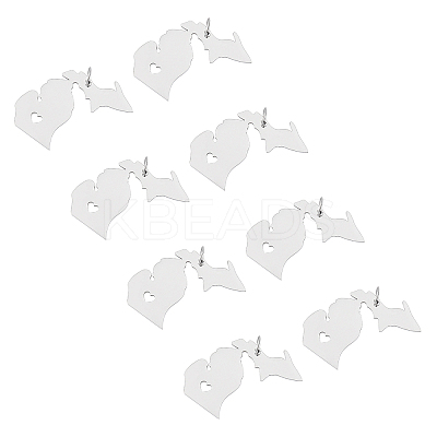 Tarnish Resistant 201 Stainless Steel Pendants STAS-T038-84-1
