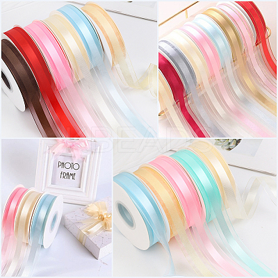 1Roll Solid Color Organza Ribbons ORIB-CY0001-02O-1