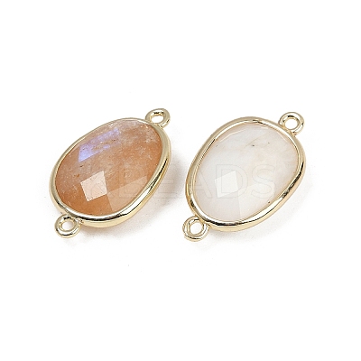 Natural Moonstone Faceted Connector Charms G-K347-11G-03-1