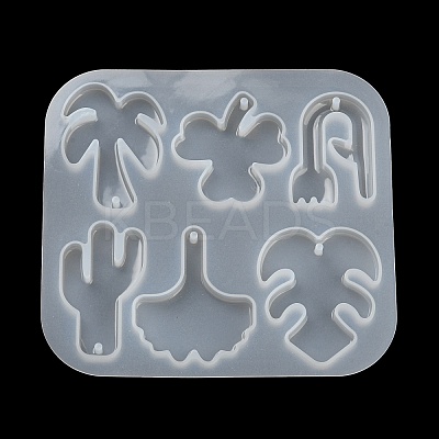 Cactus Leaf Shamrock DIY Pendant Silicone Molds DIY-E072-04C-1