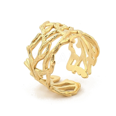 304 Stainless Steel Hollow Wide Cuff Rings for Women LS-RJEW-G338-24G-1