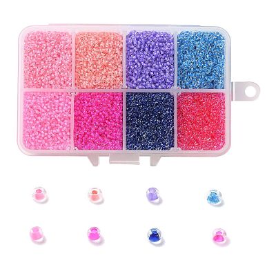 FGB 200G 8 Colors 12/0 Grade A Round Glass Seed Beads SEED-JP0010-05-2mm-1