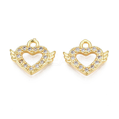 Brass Micro Pave Cubic Zirconia Charms KK-N231-245-1