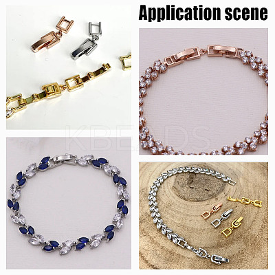 16Pcs 8 Styles Eco-Friendly Brass Watch Band Clasps KK-AR0003-51-1
