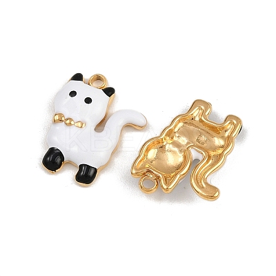 304 Stainless Steel Enamel White Pet Charms STAS-P410-35A-G-1