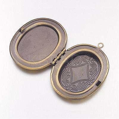 Brass Locket Pendants KK-M041-04AB-NF-1