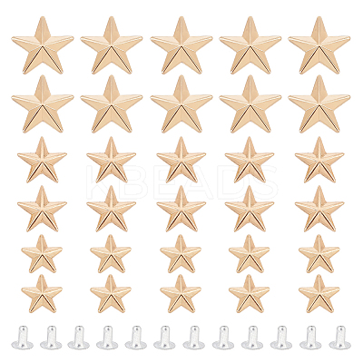 30 Sets 3 Style Zinc Alloy Garment Semi-Tublar Rivets FIND-AR0003-49-1