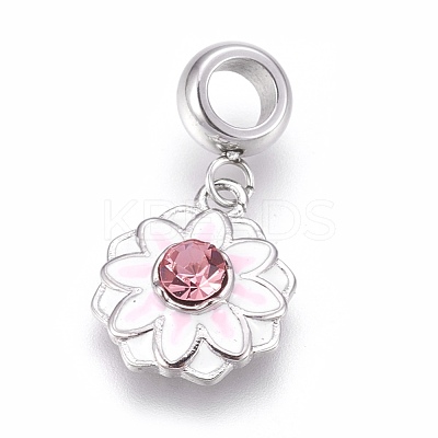 304 Stainless Steel European Dangle Charms STAS-O097-43P-1