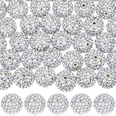 40Pcs Resin Rhinestone Beads RESI-SC0003-14C-1