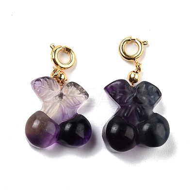Natural Fluorite Carved Pendants G-J387-95-1