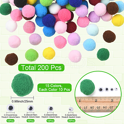 150Pcs Polyester Pom Pom Ball DIY-SC0031-32-1