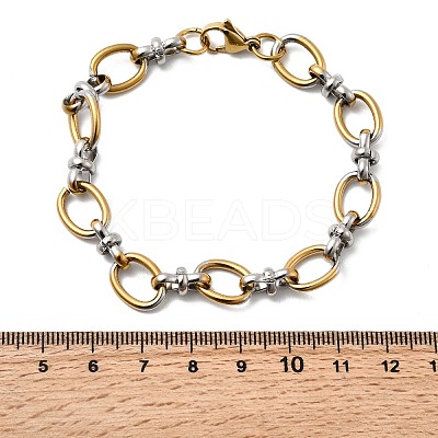 304 Stainless Steel Oval Link Chain Bracelets for Women BJEW-D377-01A-1
