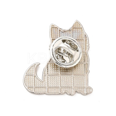 Dog Enamel Pin with Brass Butterfly Clutches LS-JEWB-A006-01B-1