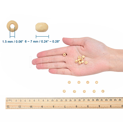 Natural Unfinished Wood Beads TB092Y-4-1