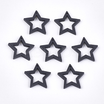 Painted Poplar Wood Pendants WOOD-T021-10D-1