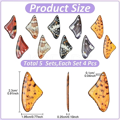 DIY Butterfly Wing Resin Resin Pendant Earring/Necklace Making Kits DIY-YW0012-22-1