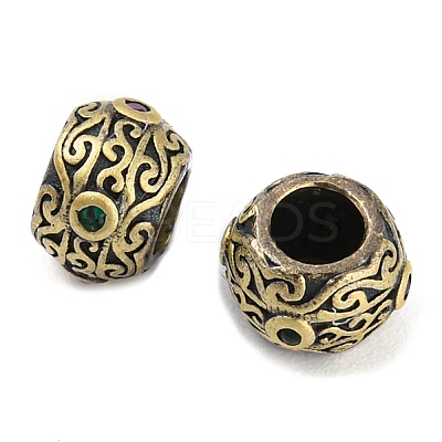 Rack Plating Brass Micro Pave Cubic Zirconia Beads KK-G475-02AB-1