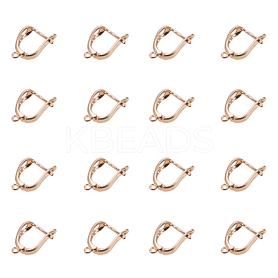 Brass Hoop Earring Findings with Latch Back Closure KK-L148-07-1