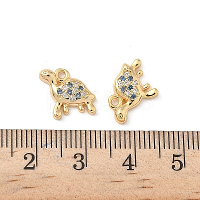 Brass Micro Pave Cubic Zirconia Charms X1-KK-C099-01G-G-1