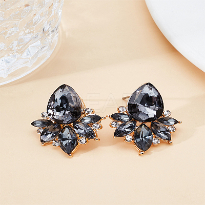 2 Pairs Rhinestone Teardrop Stud Earrings EJEW-LP0001-22A-1