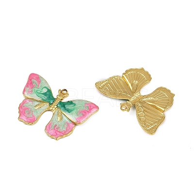 304 Stainless Steel Enamel Pendants STAS-L290-36A-G-1