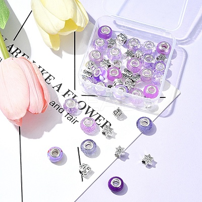 DIY Tibetan Style Alloy & Resin European Beads Making Finding Kits DIY-FS0006-78D-1