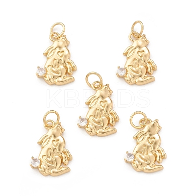 Eco-Friendly Brass Micro Pave Cubic Zirconia Pendants KK-I698-36G-1