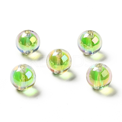 Two Tone UV Plating Rainbow Iridescent Acrylic Beads TACR-D010-03A-05-1