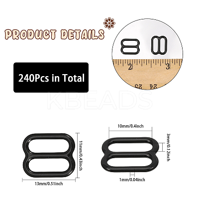 240Pcs Iron Slider Buckles DIY-CA0006-04B-1