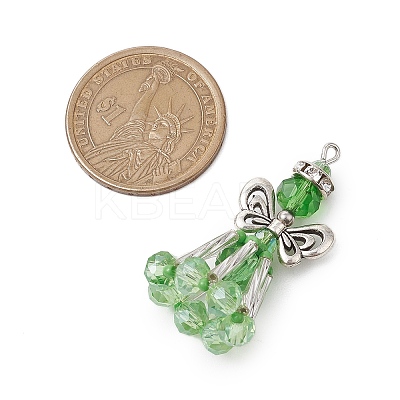 Handmade Glass Seed Beaded Angel Pendants PALLOY-MZ00497-1