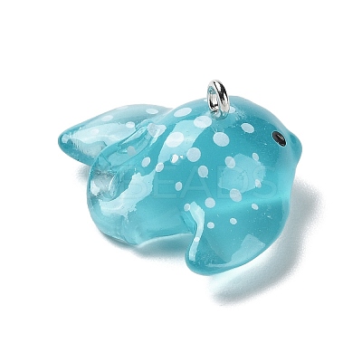 Sea Animal Theme Transparent Resin Pendants RESI-D071-04I-1