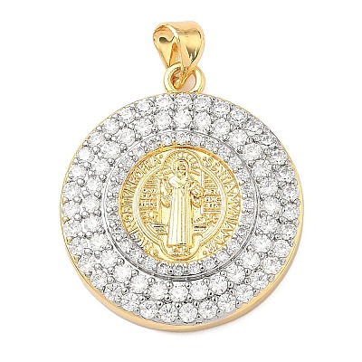 Brass Micro Pave Cubic Zirconia Pendants KK-H539-17B-01-1