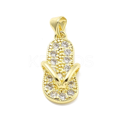 Rack Plating Brass Micro Pave Cubic Zirconia Pendants KK-D359-32G-1