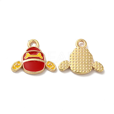 Rack Plating Alloy Enamel Charms ENAM-O050-03G-1