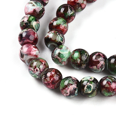 Baking Paint Glass Beads Strands X-DGLA-N003-6mm-A09-1