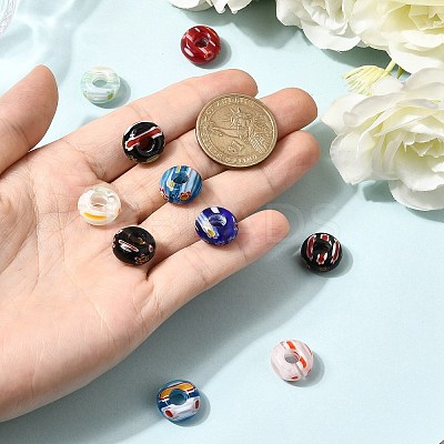 Handmade Millefiori Lampwork European beads LK-R010-M-1