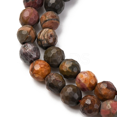 Natural Polychrome Jasper/Picasso Stone/Picasso Jasper Beads Strands G-E571-25A-1