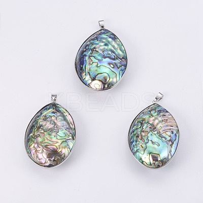 Abalone Shell/Paua Shell Big Pendants SSHEL-L008-15P-1