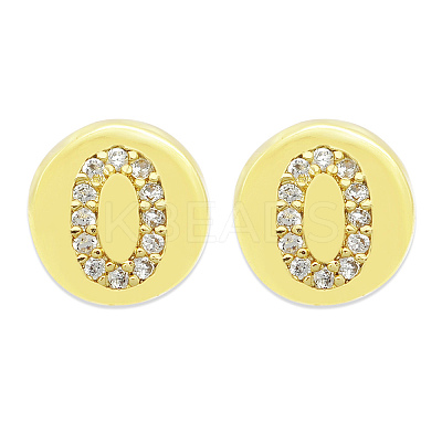 Brass Micro Pave Clear Cubic Zirconia Beads KK-T030-LA843-OX3-1
