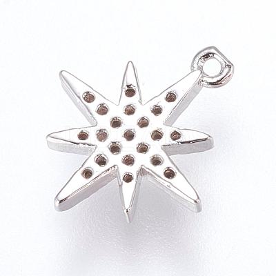 Brass Micro Pave Cubic Zirconia Charms ZIRC-G116-09P-1
