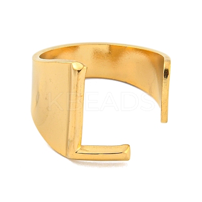 PVD Vacuum Plating 201 Stainless Steel Cuff Rings RJEW-Z032-01G-L-1