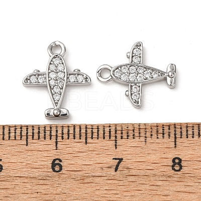 Brass Micro Pave Clear Cubic Zirconia Charms ZIRC-L105-15P-1